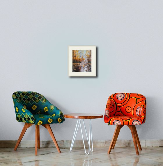 A forgotten umbrella in autumn