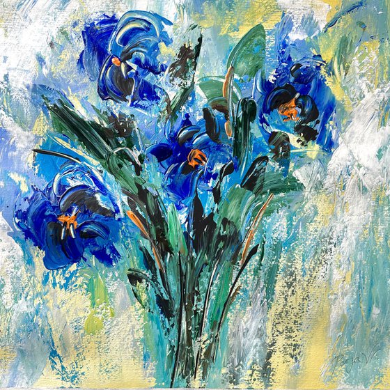 Blue Spring Flowers - Diptych