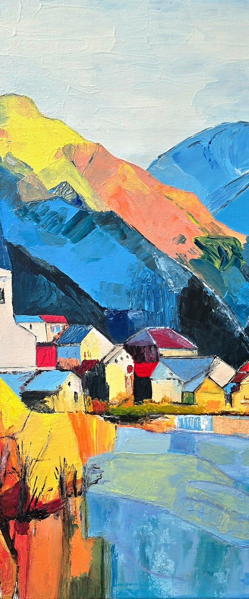 Hallstatt in Golden Autumn Light by Anna Burger
