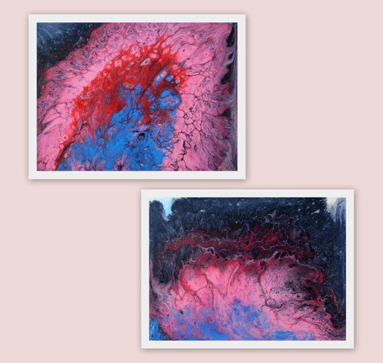Set of two abstract paintings.