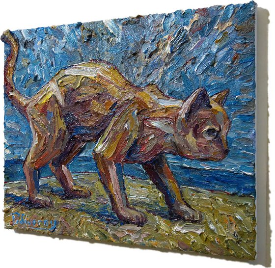 Original Oil Painting Cat