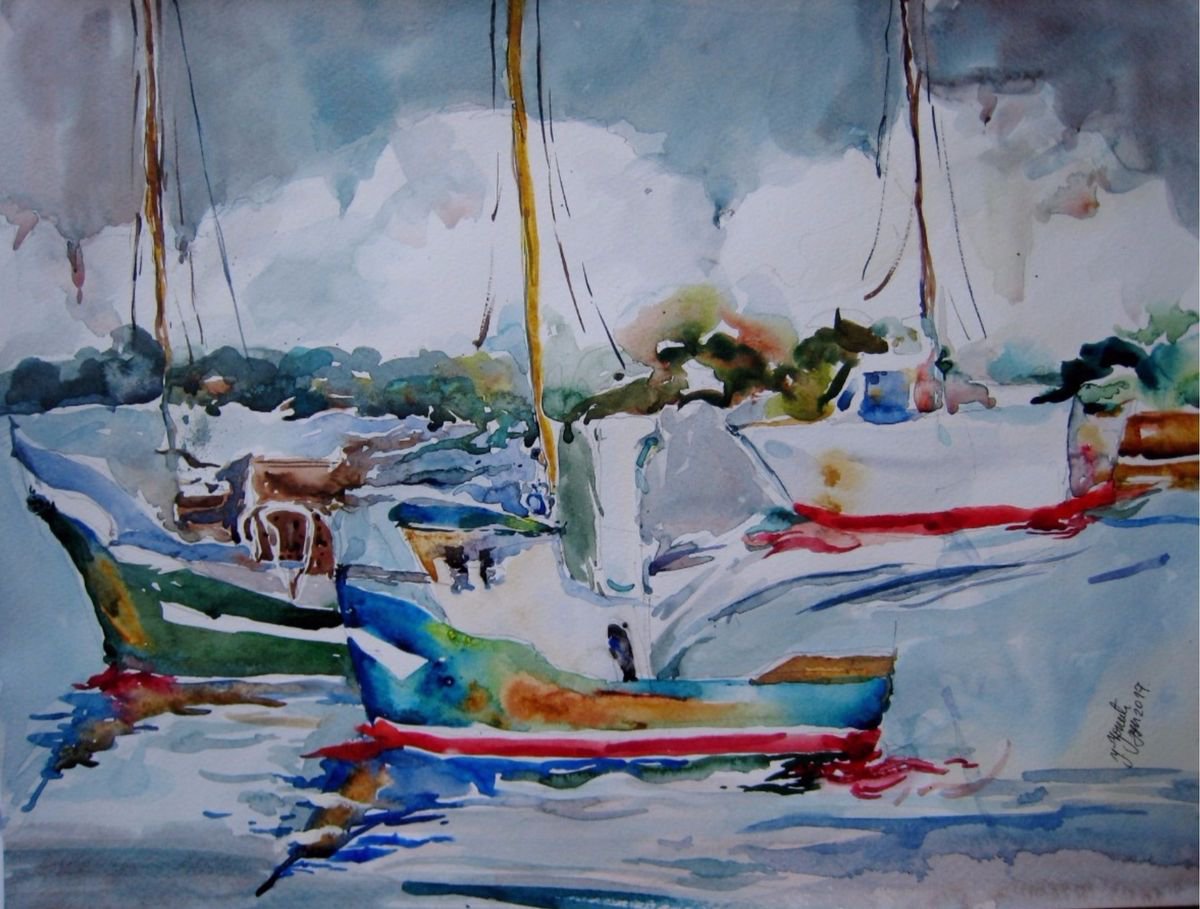 Lisbon Boats by Jelena Djokic