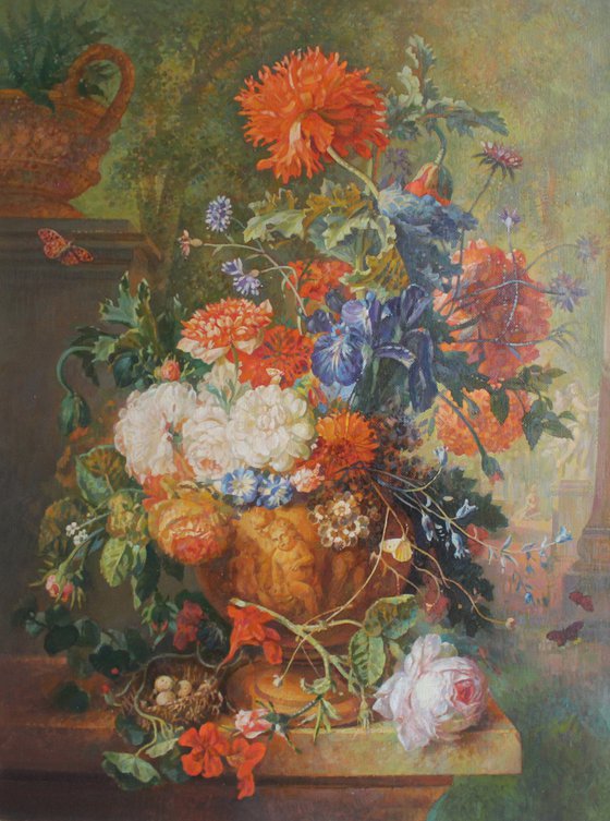 Still life - flowers (60x80cm, oil painting, ready to hang)