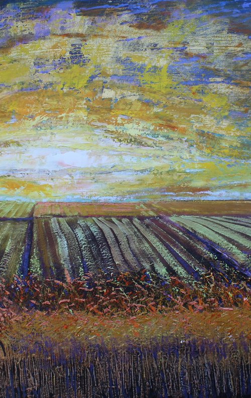 'At Dawns Golden Gates II' Sunrise, Landscape Oil Painting. by Simon Jones