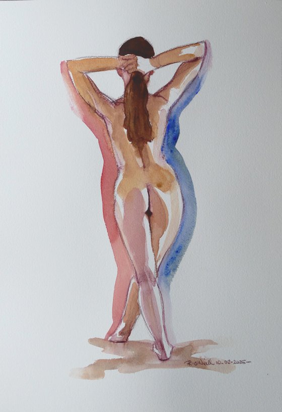 female nude back study