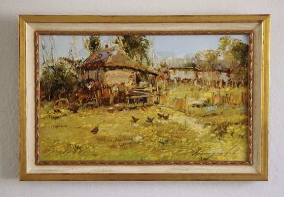 Landscape  Original oil painting  Handmade artwork Framed Ready to Hang One of a kind