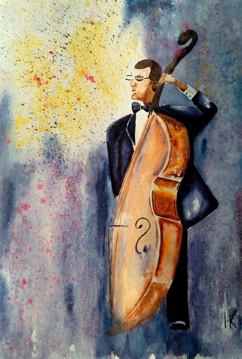 Jazz...Jazz... Jazz - original watercolor painting by Halyna Kirichenko