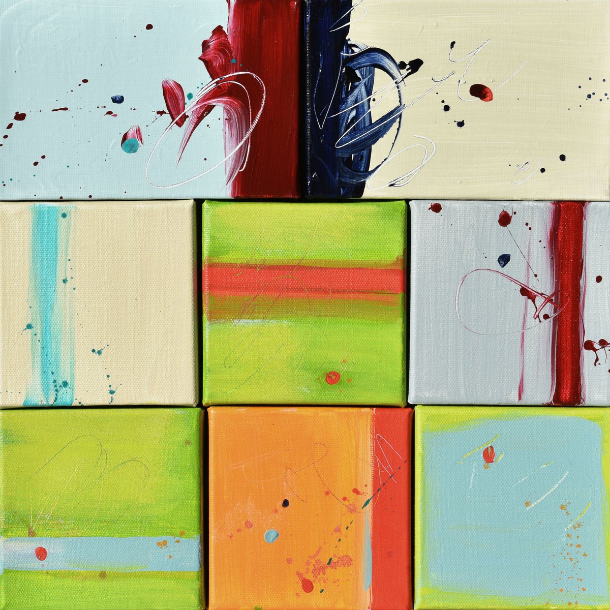 Abstract Painting By Cynthia Ligeros, 12 X 12, Colors Of Rebirth, Original Artwork