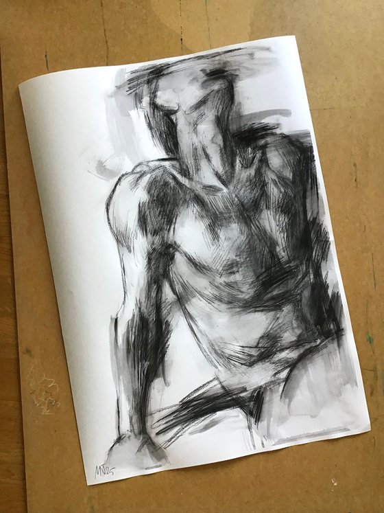 Sketch of a male torso