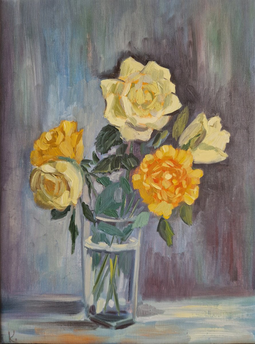 Still life with flowers Roses by Olena Kolotova