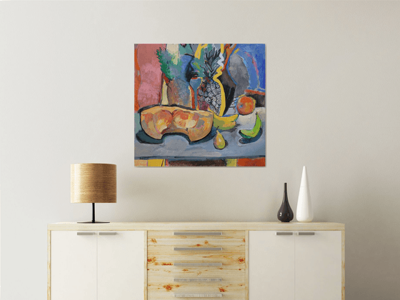 Still Life with Pumpkin and Pineapple