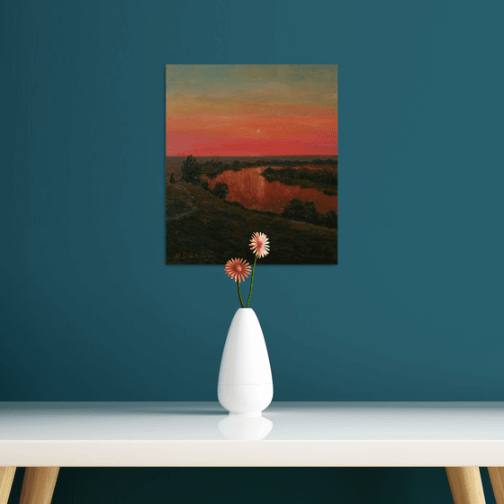 The Setting Sun - sunset painting