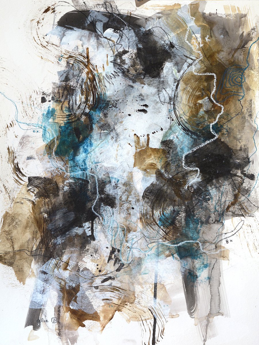 Expressive Landscape Painting By Benedicte Gele, 17 X 22, Trace, Original Artwork