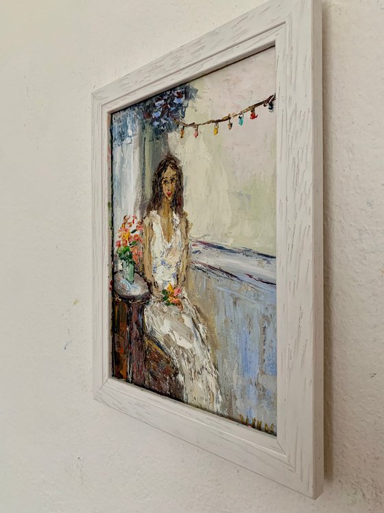 Woman in a white dress