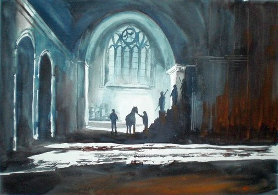 horse in the church