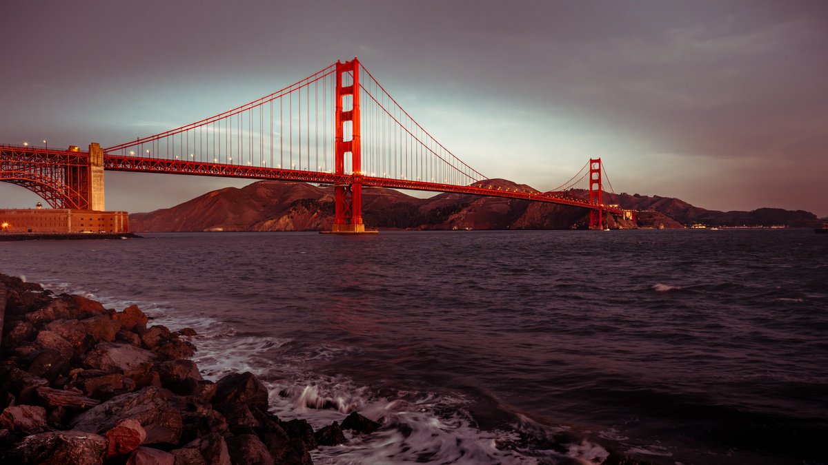 Photorealistic Cityscapes Photograph By Harv Greenberg, 43 X 24, Gateway To The Pacific, Original Artwork