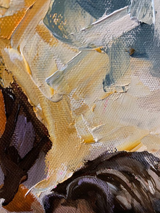 Woman with Horse. Portrait.