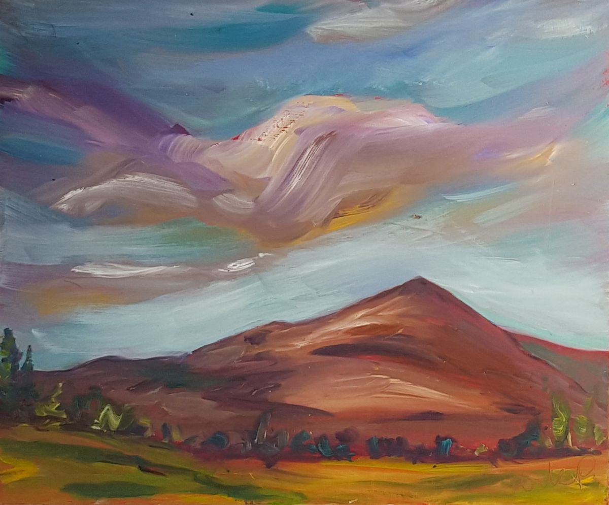 Slieve Meelmore autumn over the Mourne Mountains by Niki Purcell - Irish Landscape Painting
