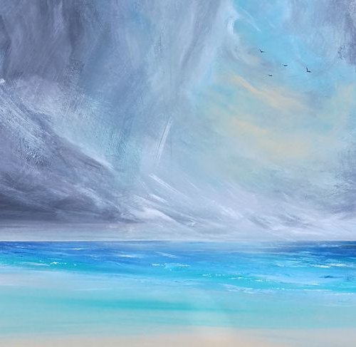 Seascape, Let the Light Shine In - Panoramic, XL, Modern Art Office Decor Home by Mel Graham