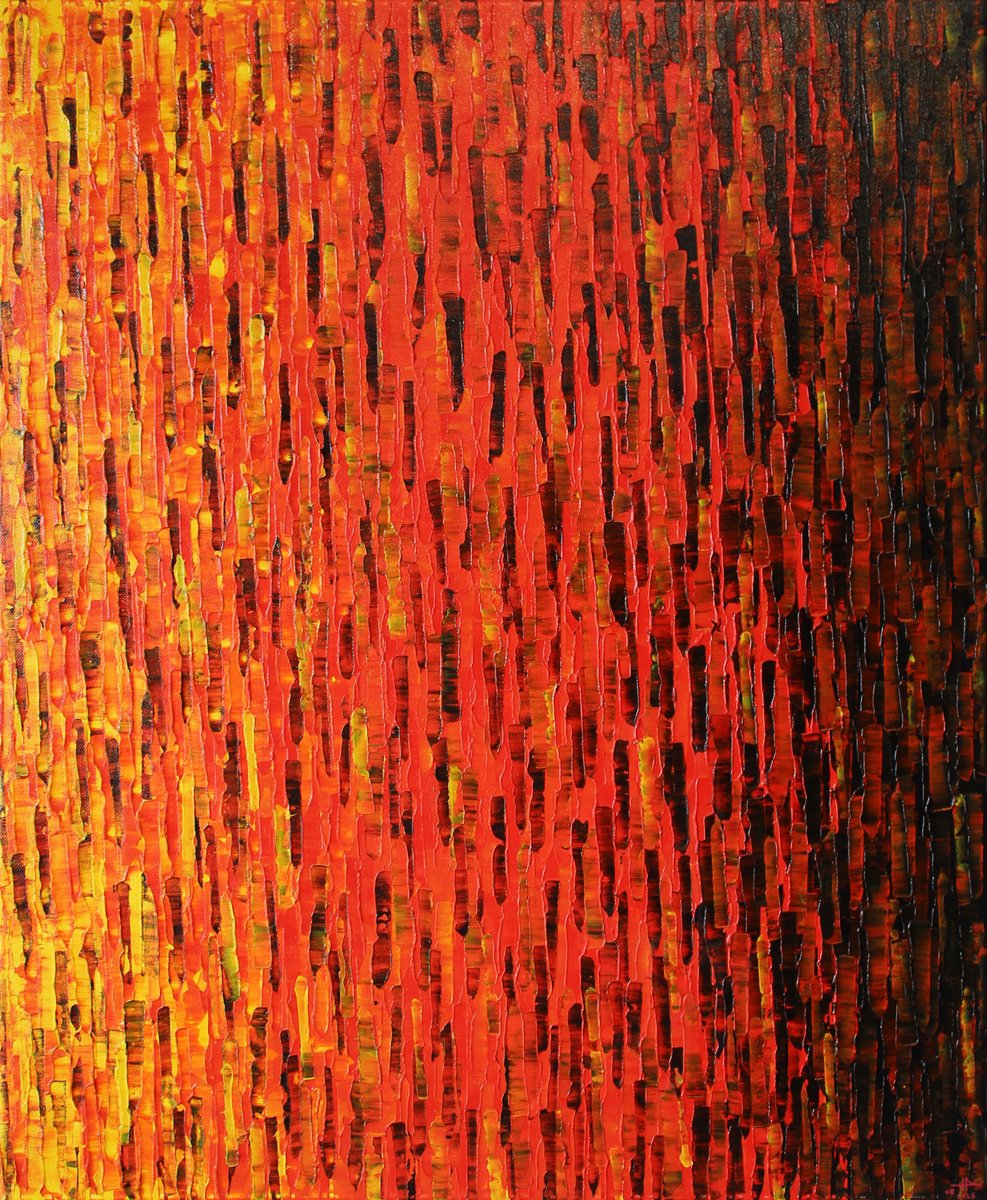 Abstract Acrylic Painting By Jonathan Pradillon, 20 X 24, Warm Gradient, Original Artwork