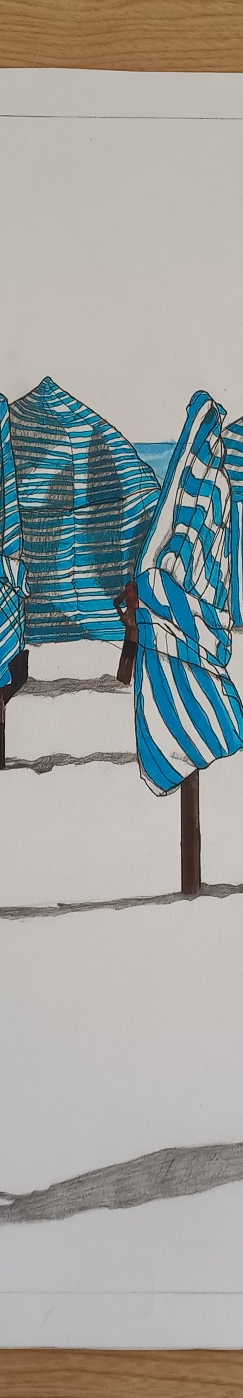 Blue Umbrellas, Figueira da Foz, Portugal by Paul Nelson-Esch