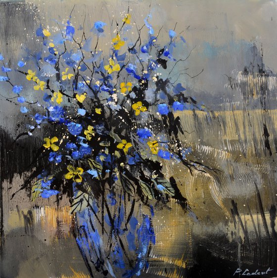 Blue and yellow  flowers - 5522