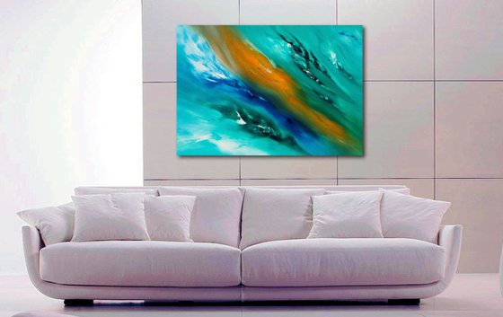 Life's flux II, the series, 100x70 cm, Deep edge, LARGE XL, Original abstract painting, oil on canvas