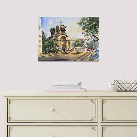 Aleksandar Nevski church Belgrade 25x35cm 2020