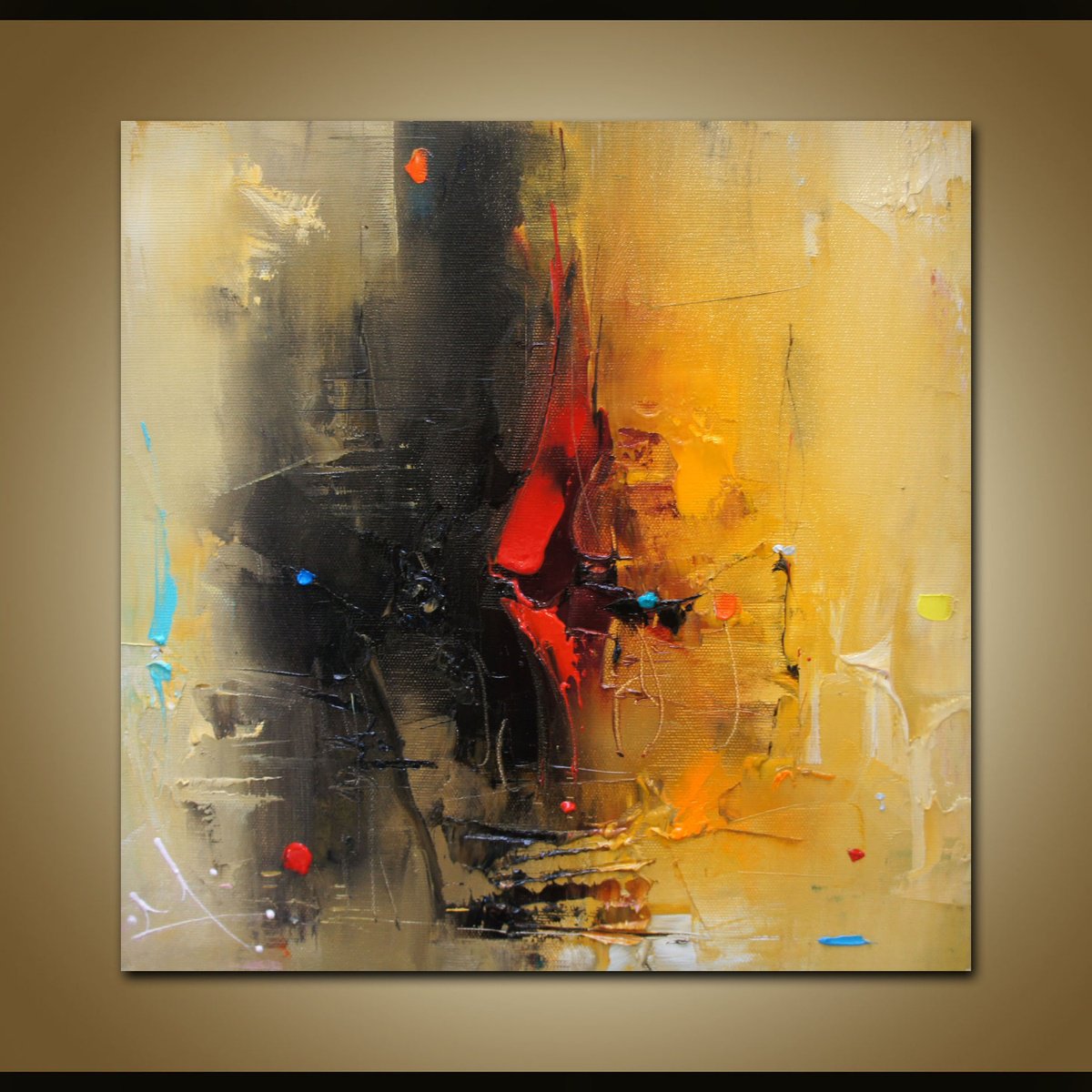 Abstract Landscape Oil Painting By Stanislav Lazarov, 12 X 12", The Colors Of The Summer, Original Artwork