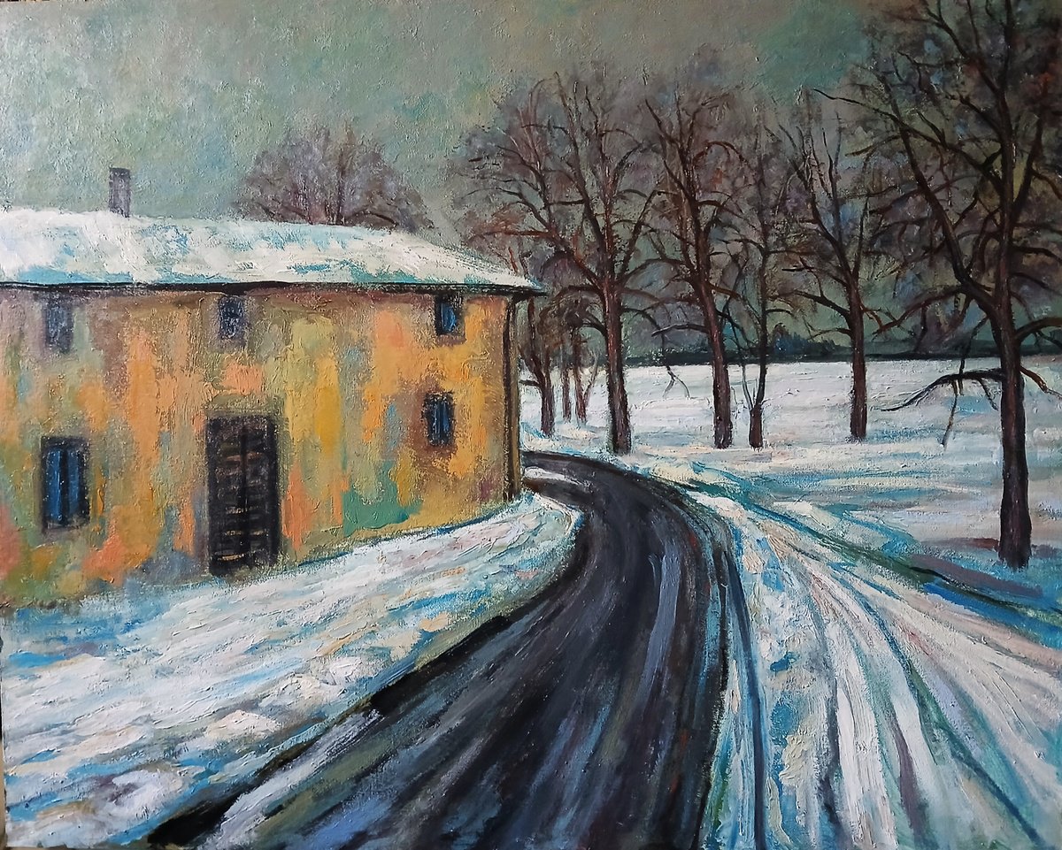 Oil Painting , Old House By Massimiliano Ligabue, 20 X 16, Artwork For Sale On Artfinder