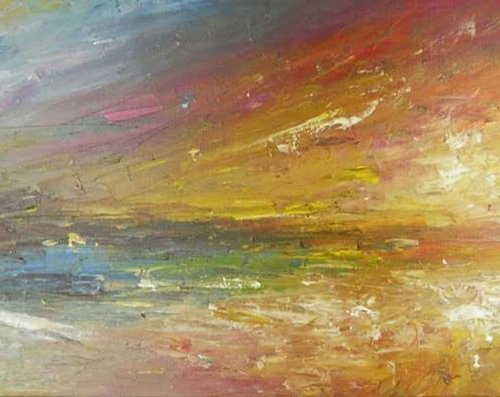 Sunset Shore  (Large, Panoramic, 120x40cm) by Kalpana Soanes