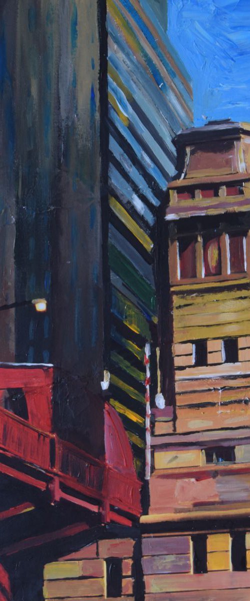 Chicago, View of a Metal Bridge by Andrew  Reid Wildman