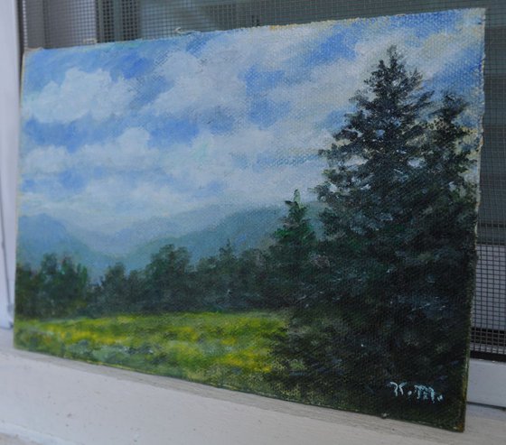 Blue Ridge Mountain Meadow # 2 - 5X7 oil (SOLD)