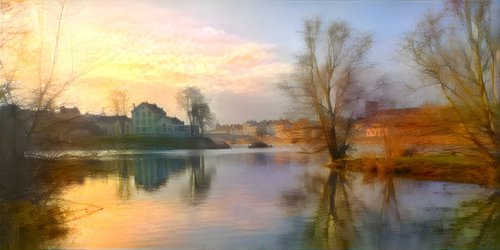 Panoramique Chalon et sa rivière by Danielle ARNAL