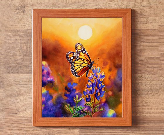 Monarch butterfly & bluebonnet