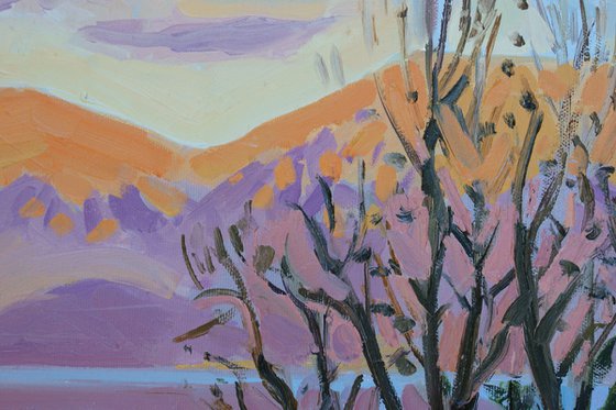 Sunset near lake