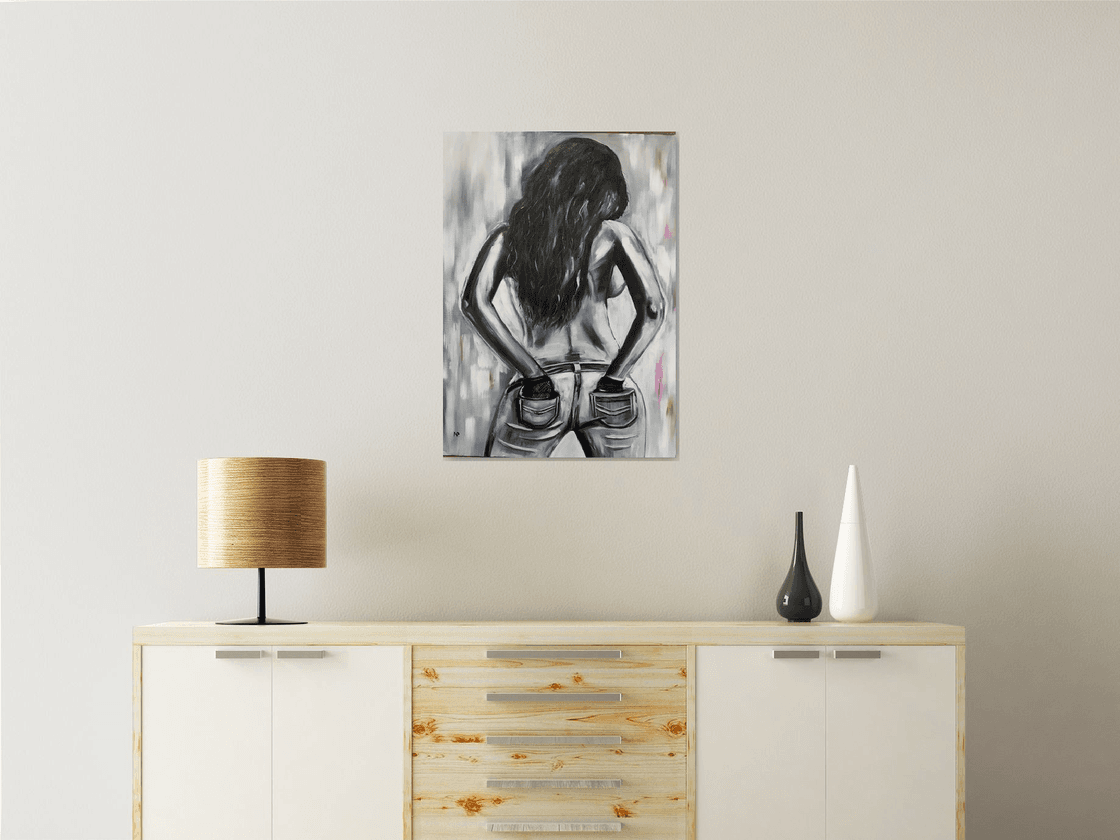 Look For Me Original Erotic Nude Girl Painting Gift Art For Sale Bedroom Painting Oil