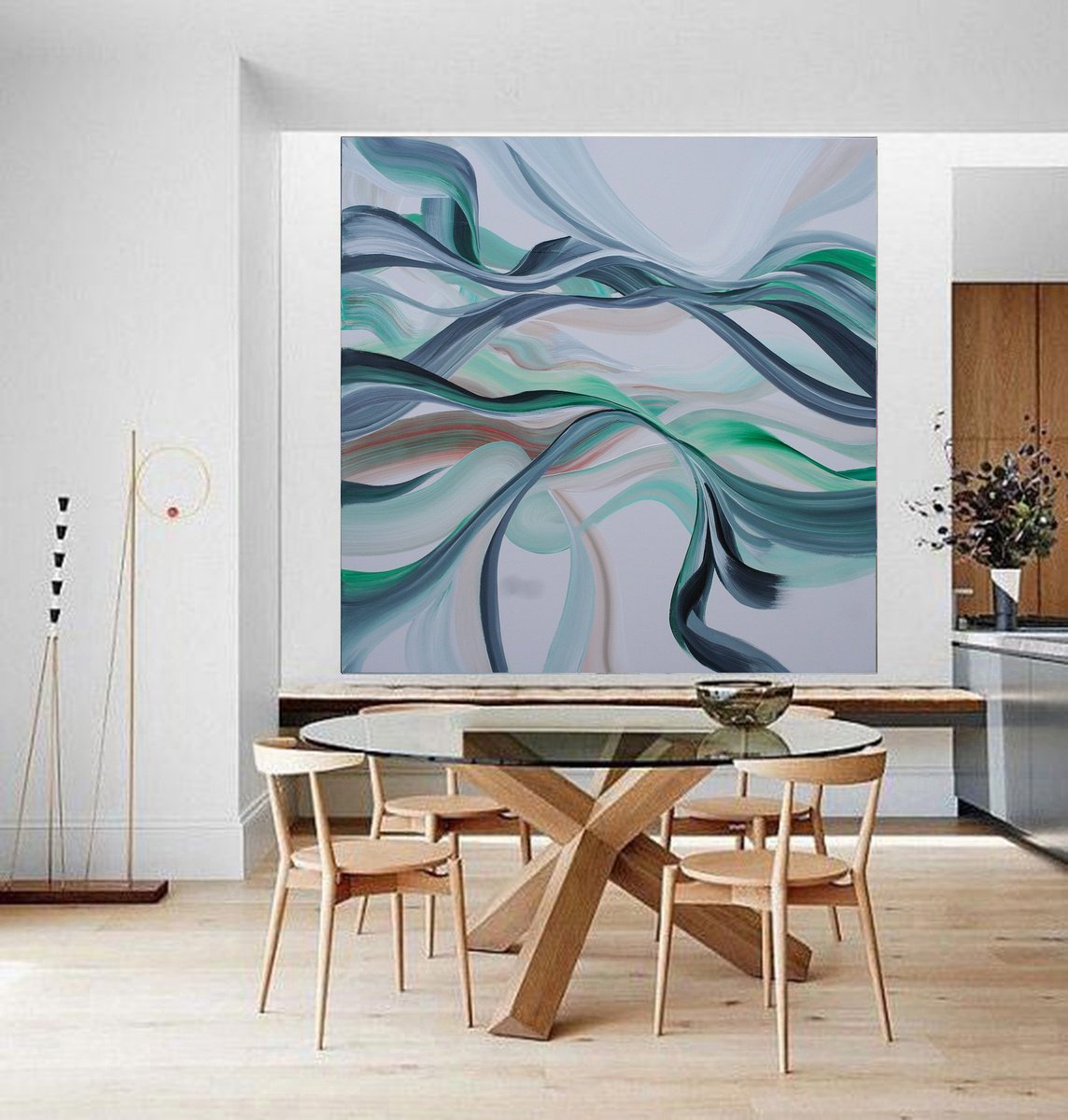 Organic Abstract Acrylic Painting By Susan Wooler, 39 X 39", Remember Our Yesterdays, Original Artwork