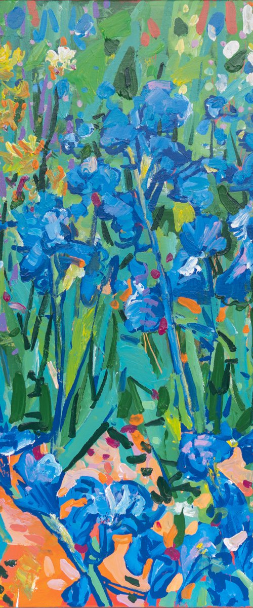 Vincent's Blue Irises 2 by Joseph Villanueva
