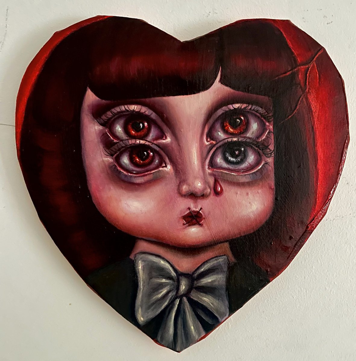 Surrealistic Painting , Hush Little Heart By Agnieszkowa, 11 X 11, Artwork For Sale On Artfinder