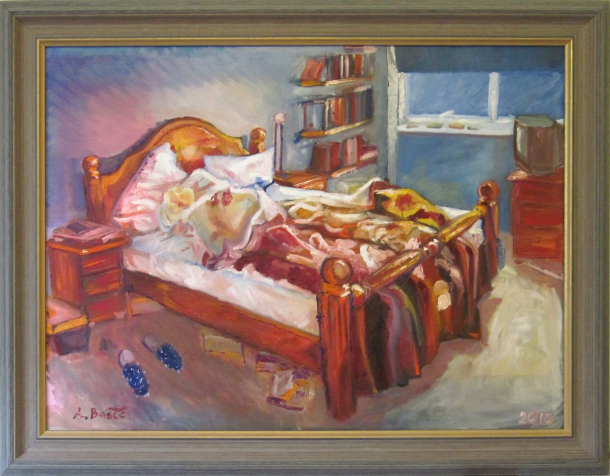 Impressionistic Still Life Oil Painting By Aleksandar Basic, 37 X 29, Bright Morning, Original Artwork