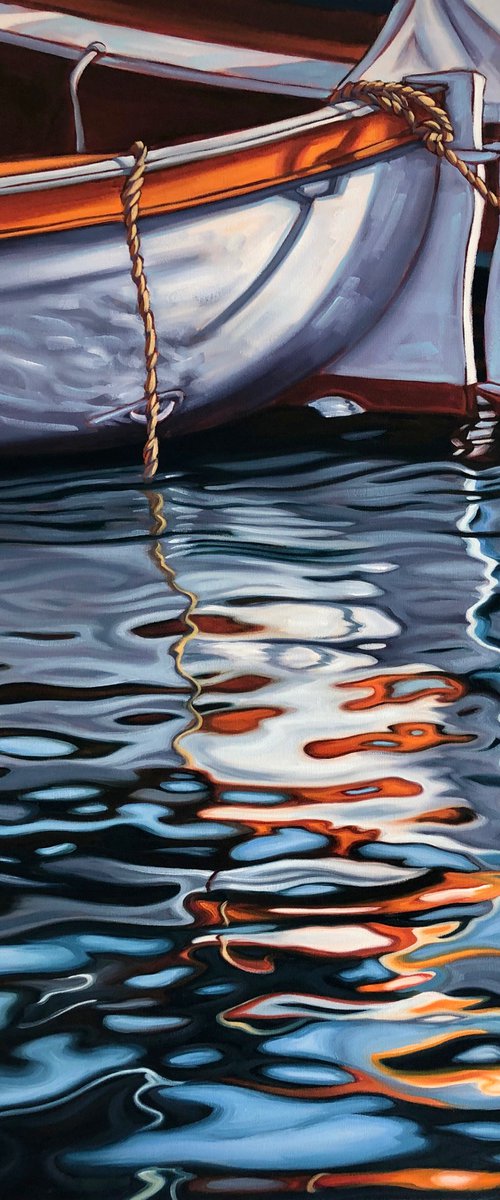 Portofino Boat Reflections by Grant Pecoff