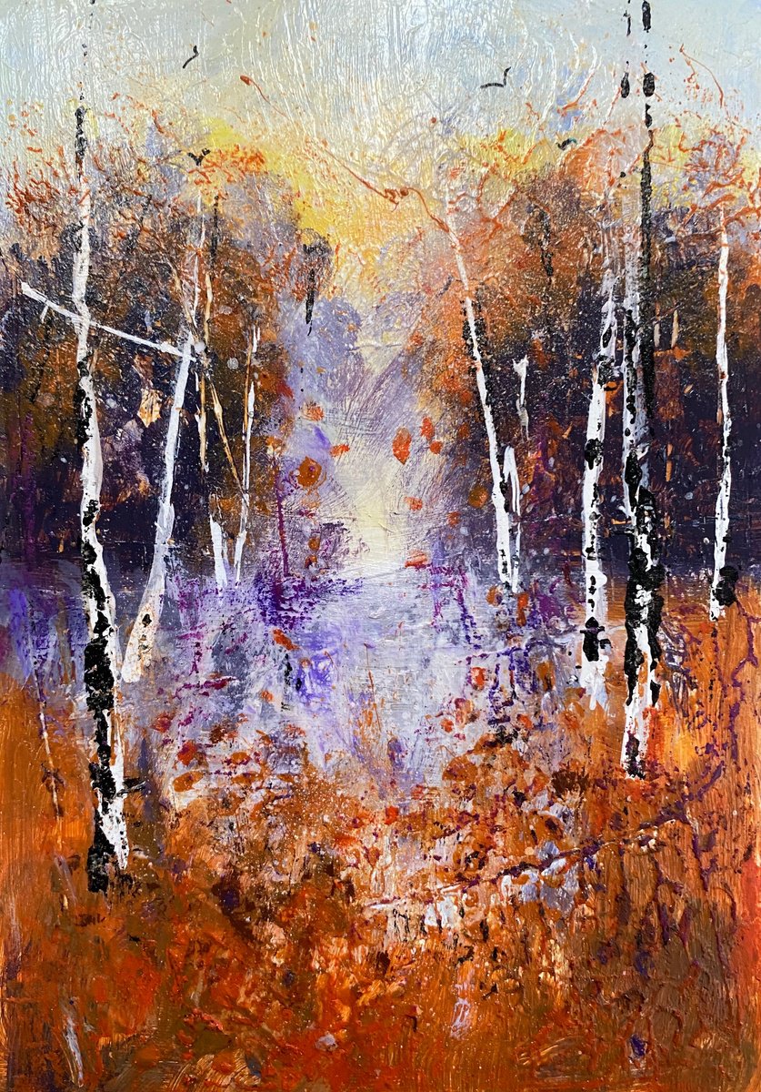 Warmth of Autumn Birches by Teresa Tanner