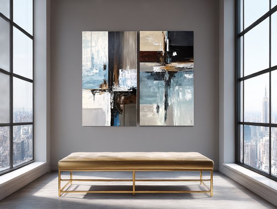 Oceanic Geometry: Tidal Axis set diptych