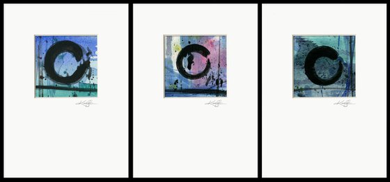 Enso Of Zen Collection 4 - 3 Abstract Zen Circle paintings by Kathy Morton Stanion