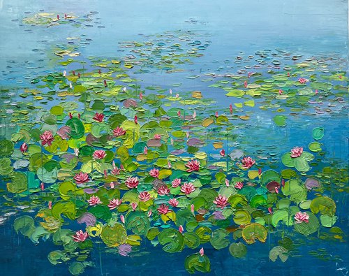 A slice of heaven- II! Water lilies painting by Amita Dand