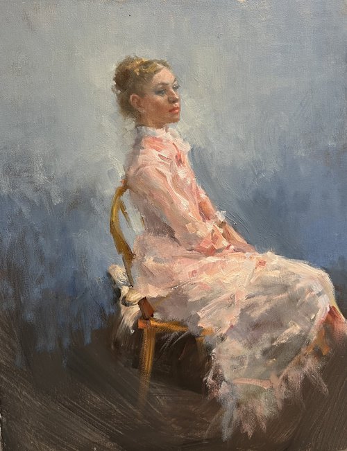 Model in pink by Olga Bolgar