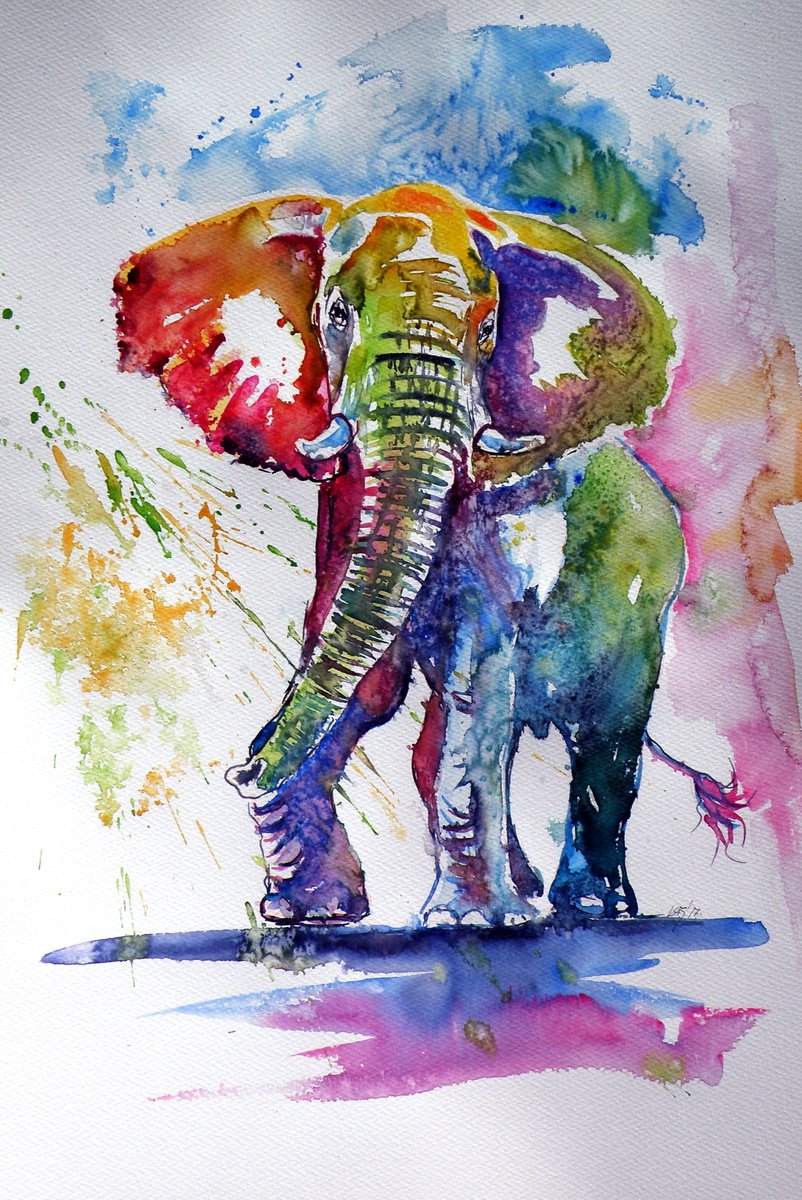Colorful elephant II /56 x 38 cm/ by Kovcs Anna Brigitta