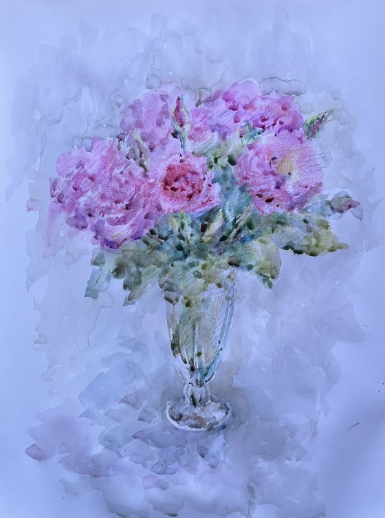 Roses in vase. 30in.x22in