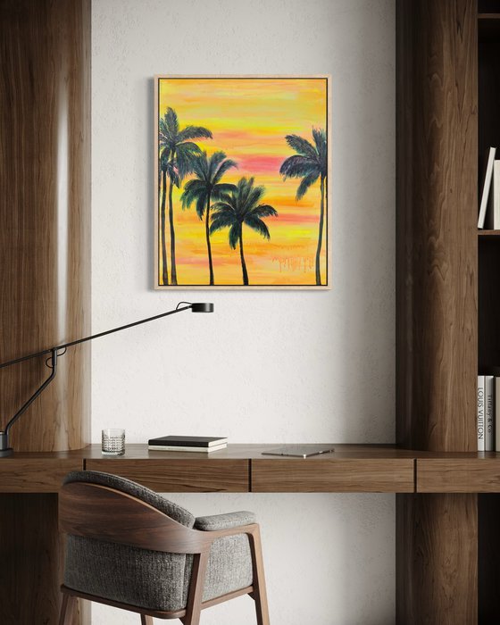 ‘Palms In The Sunset Glow’